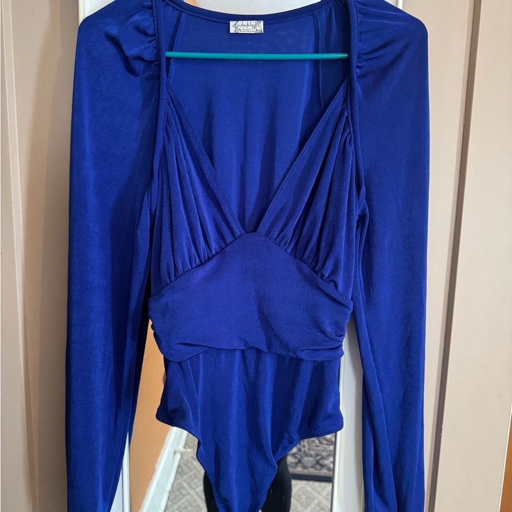 Elegant Deep Blue Women's Bodysuit